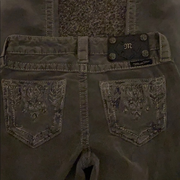 Girls Miss Me Green Gray corduroy pants SZ 10 - Picture 3 of 3